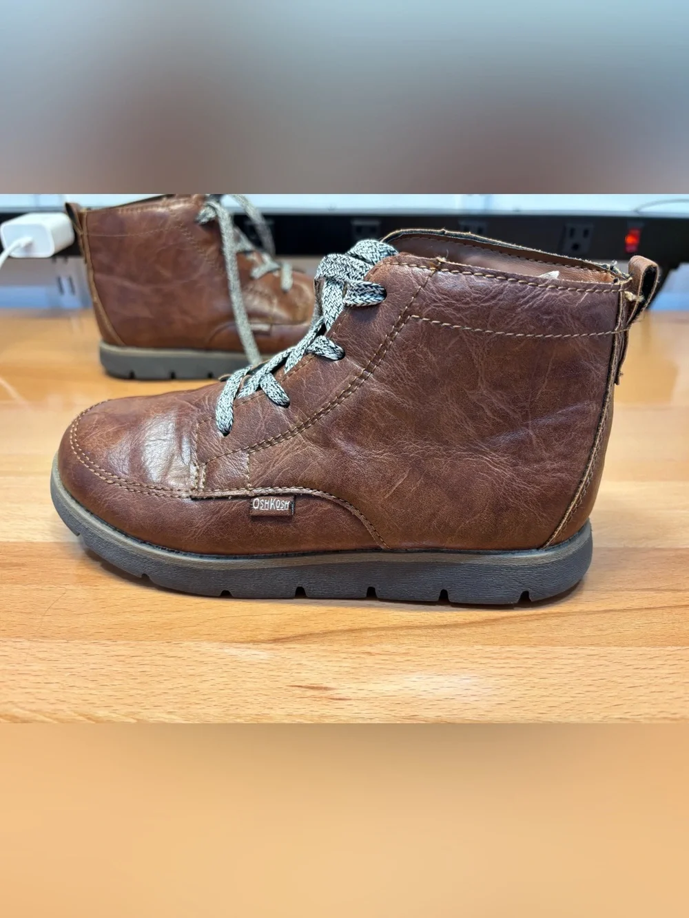 OshKosh B'gosh Brown Lace-Up Kids Boots